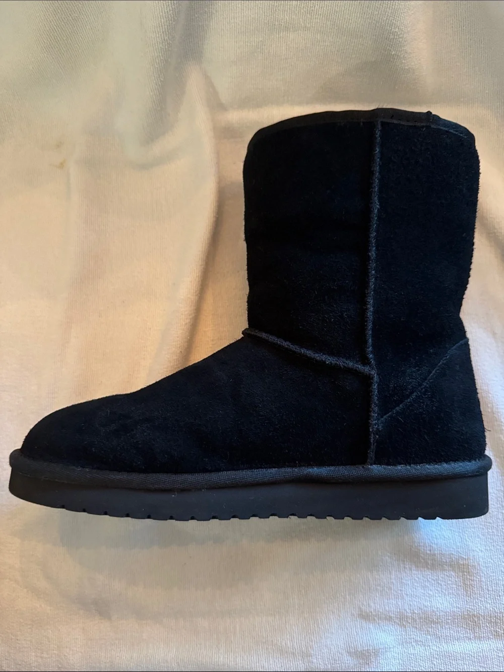 Koolaburra by Ugg Black Suede Shearling-Lined Mid-Calf Boots - Like New - Size 8